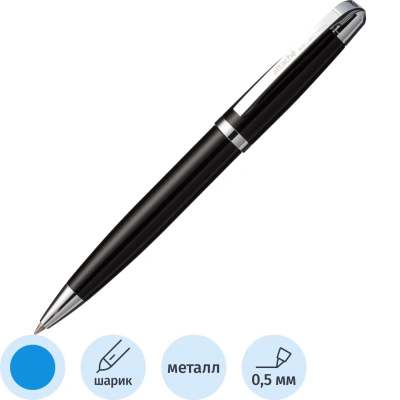 Ручка шариковая Attache Selection, корп.черный, стерж.синий, автом