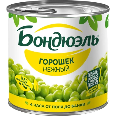 Горошек Консервация Бондюэль нежный 400г ключ
