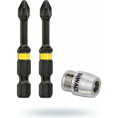 Биты Ph2, 57 мм, 2 шт + держатель MAGNETIC SCREW LOCK DEWALT