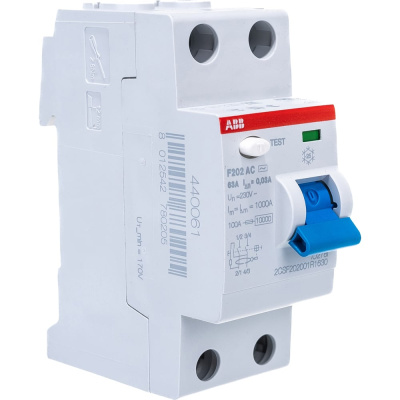 Выключатель дифференциального тока ABB 2п 63A 30mA тип AC F202