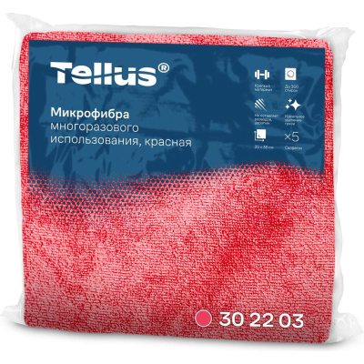 Микрофибра многоразового использования Tellus (TORK) арт красный 5 шт в упак