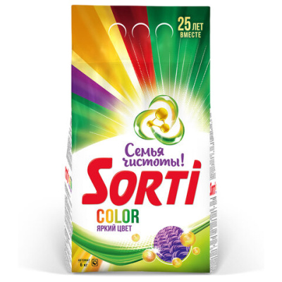 Порошок для машинной стирки Sorti "Color", 6кг