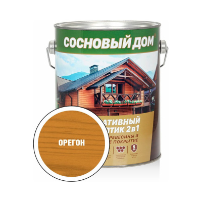 Декоративно-защитный состав для древесины дом орегон, 2.7 л