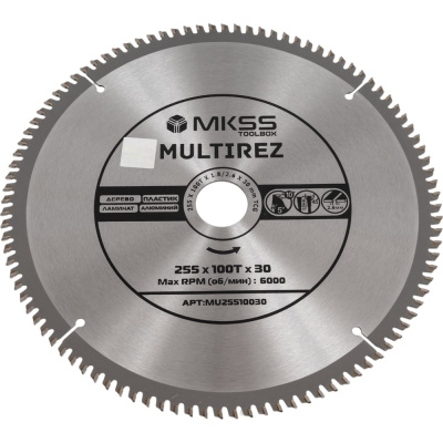 Диск пильный универсальный MKSS Toolbox MU2551 255x100Тх1.8/2.6x30мм Multirez