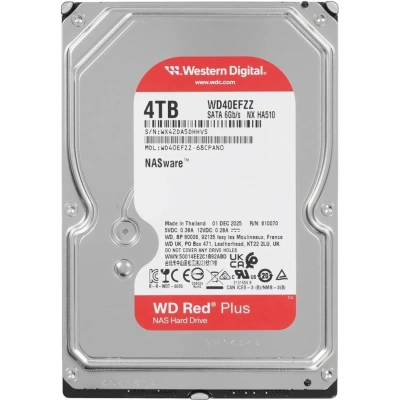 Жесткий диск WD SATA-III 4TB WD40EFZZ NAS Red Plus (5400rpm) 128Mb 3.5