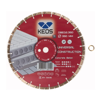 Сегментный алмазный диск по бетону KEOS ECO DBE02.350