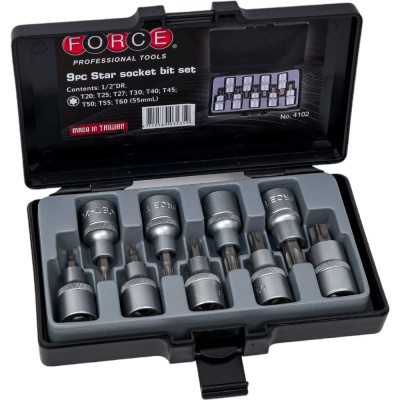 Набор головок-бит Torx 1/2", 9 шт FORCE