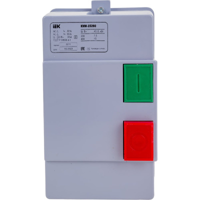 Контактор IEK КМИ-23260 32А, 220В/АС3, IP54, ИЭК