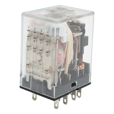Промежуточное реле Dekraft ПР-102, 4 конт., LED, 3 А, 6 В, тип АC