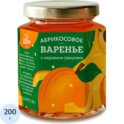 Варенье Медовый Дом абрикосовое нестерилизованное стекло, 200г