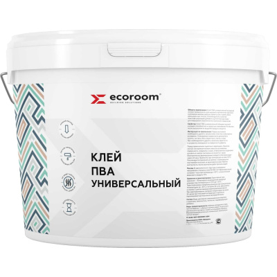 Клей ПВА ECOROOM универсальный, 10кг E-Клей-89/10 на водной основе