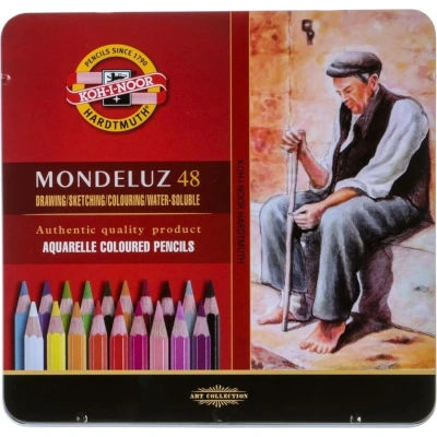 Карандаши акварельные Koh-I-Noor "Mondeluz", 48цв., заточен., метал. пенал