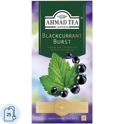 Чай Ahmad Tea черный смородиновый взрыв 25пакx1,5г/уп 2250