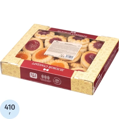Печенье сдобное Деловой Стандарт ассорти с мармеладными начинками, 410 г