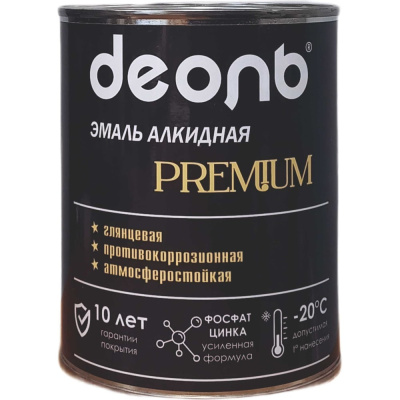 Эмаль с фосфатом цинка алкидная Деоль PREMIUM красное вино RAL 3005 глянцевая 0,75л
