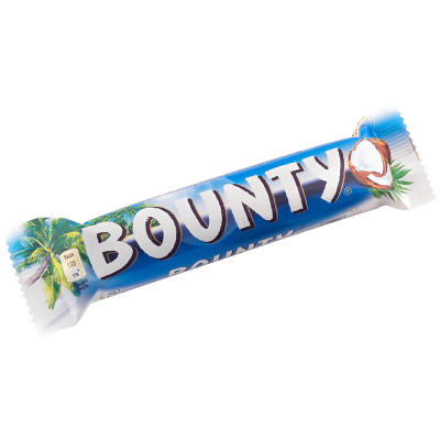 Шоколадный батончик Bounty 55 г, 409456