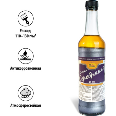 Краска БТ-177 НОВБЫТХИМ серебрянка 0,5л