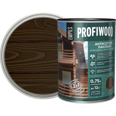 Алкидный антисептик PROFIWOOD (лаковый; тонирующий; атмосферостойкий; палисандр; 0.75 л; 0.7 кг)