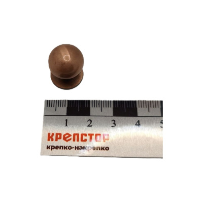 Ручка-кнопка мебельная Крепстор РК-288 медь, Пакет 4 шт.