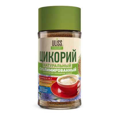 Цикорий ULISS сублимированный 85 г, стеклянная банка
