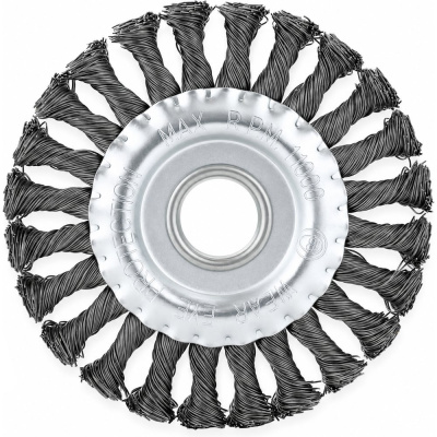 Корщетка дисковая Diamond Industrial 125x22.2 мм жесткая крученая проволока 0.5 мм