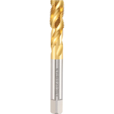 Метчик машинный спиральный H-Tools G 1/4 -19 DIN5156 HSSE TiN C/2-3P R35 L-100мм a=9.0