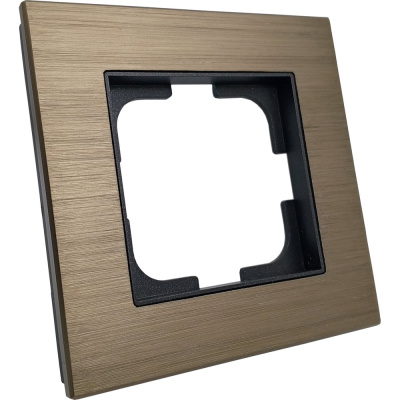Рамка 1-местная Ovivo PRIME ELEMENTS ALUMINIUM, бронза/черный