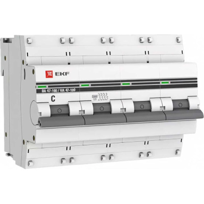 Автоматический выключатель EKF ВА 47-100 PROxima mcb47100-4-80C-pro