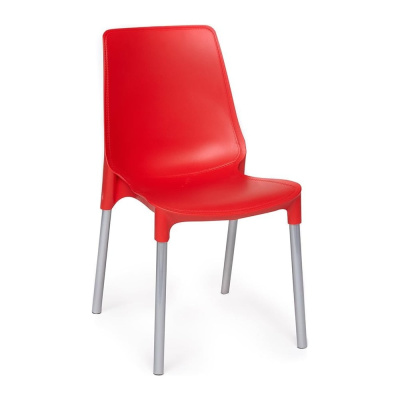 Стул Tetchair genius (mod 75) / 1 шт. в упаковке металл/пластик, 46x56x84cм, красный/ножки хром
