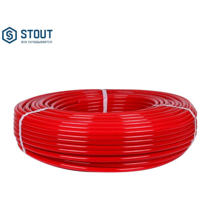 Труба из сшитого полиэтилена с кислородным слоем STOUT PEX-a 16х2,0 бухта 500 м красная