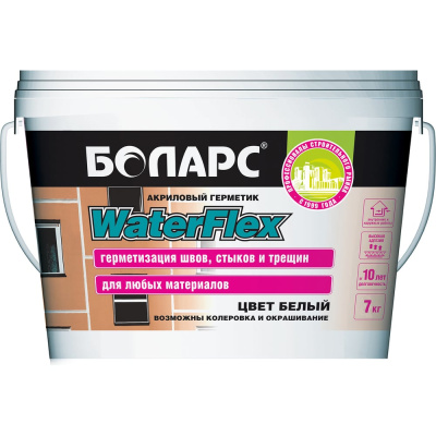Акриловый герметик БОЛАРС Вотерфлекс/Waterflex 7 кг