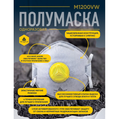 Респираторная маска с угольным слоем Delta Plus FFP2 10 шт