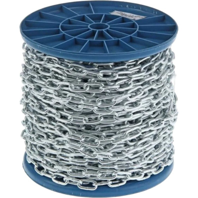 Цепь сварная короткозвенная STEELREX DIN 766, цинк 4 мм (40м)