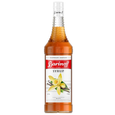 Сироп BARINOFF "Ваниль", 1 л, стеклянная бутылка