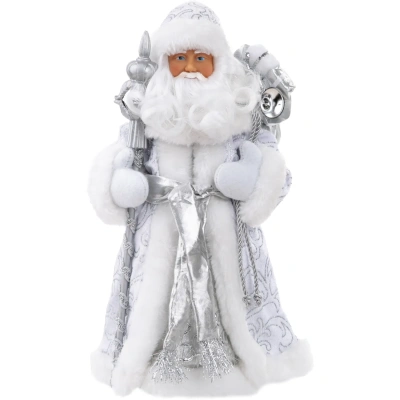 Фигурка НГ Дед Мороз В серебристой шубке(ПВХ,полиэст)15,5x8,5x31,5см,.90704