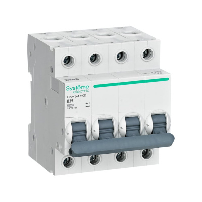 Автоматический выключатель (ав) Systeme Electric City9 set b 25а 4p 6ka 400в