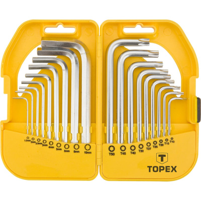 Ключи шестигранные и Torx, 18 шт TOPEX
