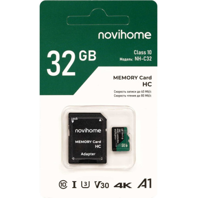 Карта памяти Novihome MicroSDXC 32Gb Class 10 V30 M9010