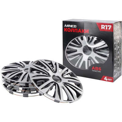 Колпаки Arnezi R17 Galaxy 4шт (серебристо-черные) ABS-пластик
