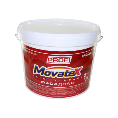 Водоэмульсионная краска Movatex PROFI фасадная, 15 кг Т04760
