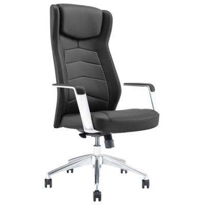 Кресло BRABIX PREMIUM "Viking EX-759", синхромеханизм, алюминий, натуральная кожа, черное, 532933