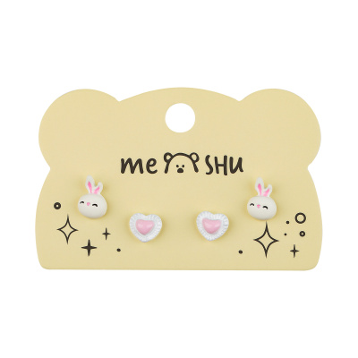 Серьги MESHU "Cuteness", бижутерия, 2 пары, европодвес