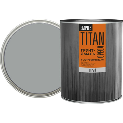 Грунт-эмаль быстросохнущая ОРЕОЛ TITAN матовая серая 0.75 л 0.9 кг 837