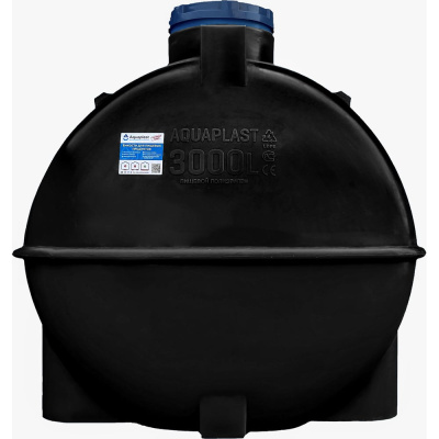 Овально-горизонтальный бак 2000л черный AQUAPLAST