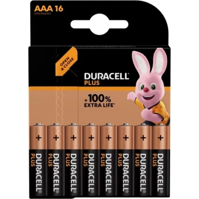 Батарейка Duracell PIus LR03 AAA BL16 Alkaline 1.5V 16шт/уп