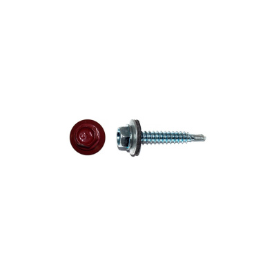 Кровельный саморез КРЕП-КОМП 5,5х25 RAL3003 красный рубин (3000 шт.)