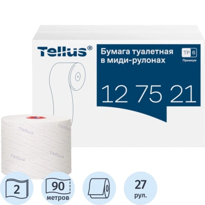 Бумага туалетная Торк/Tellus Премиум T6 2сл бел 90м 27рул/уп 127521/127520